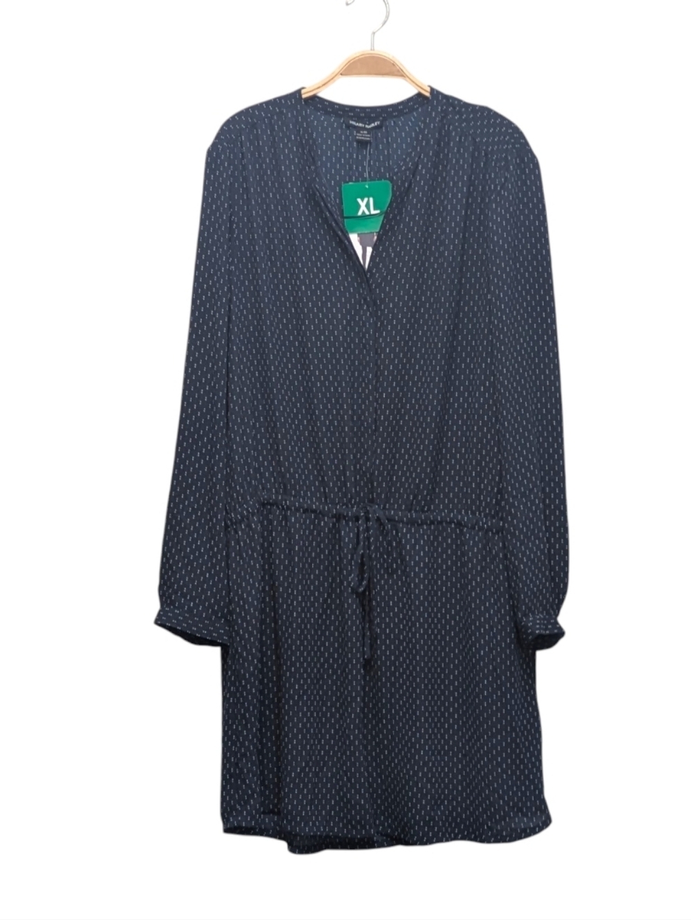 Hilary Radley Navy Blue Tie Waist Business Casual Midi Dress XL NWT